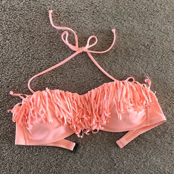 Hollister Other - Hollister coral fringe bikini top